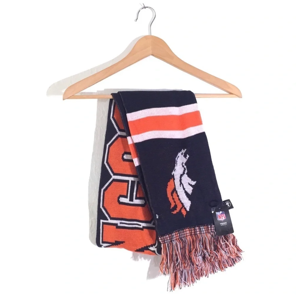 NFL Denver Broncos Knit Fringe Scarf NWT